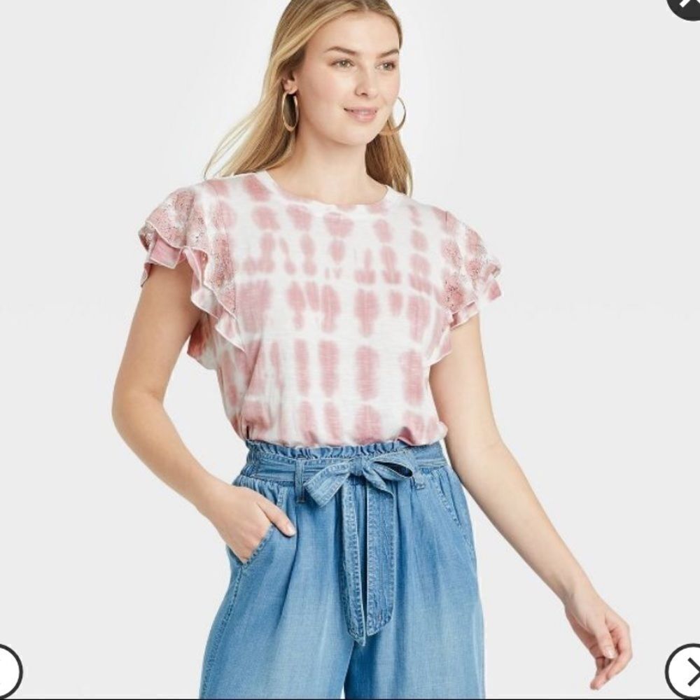 Knox Rose Short Sleeve Tie Dye Top